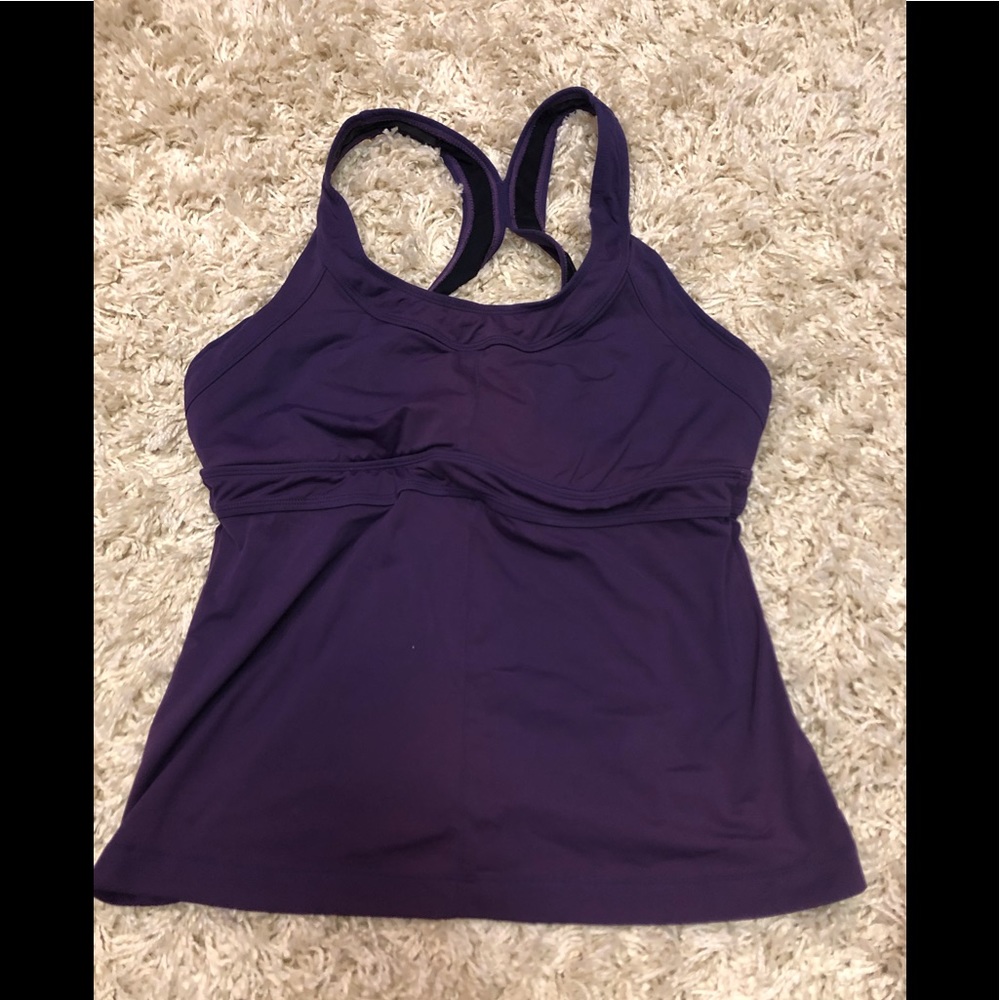 Athleta Swim Tank Tankini Top - Purple Large Tall